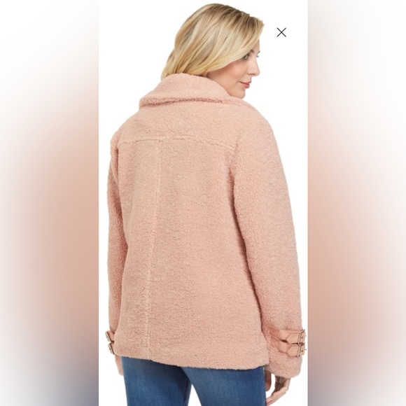 NWT GUESS✨GRETCHEN SHERPA MOTO COAT-Med - Picture 4 of 6